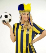 Toptan Sarı Lacivert Fenerbahçe Tüylü Saç Bandı