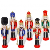 Toptan Dekoratif Ahşap Kurşun Asker Biblo 6 lı Set 13 cm