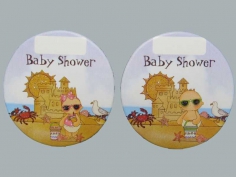 Toptan Baby Shower Sticker 50 Adet Pembe Renk